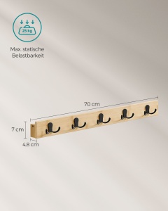 Cuier Songmics Bej 70x7x4.8 cm - Img 7