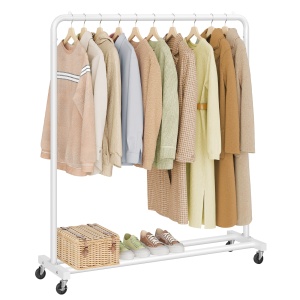 Cuier stander cu roti Pataye Alb 110x38x141.5 cm