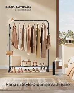 Cuier stander Negru Songmics 103.5x39x155 cm - Img 3
