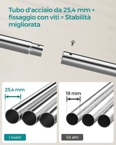 Cuier stender, Songmics, Argintiu, 153x54.5x103 cm - Img 3