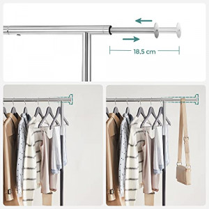 Cuier stender, Songmics, Negru, 120x40x160 cm - Img 4