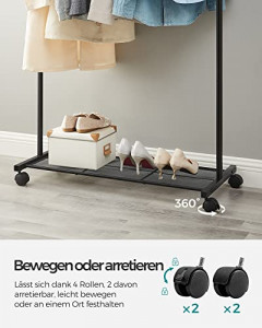Cuier stender, Songmics, Negru, 90.5x40.5x158 cm - Img 7
