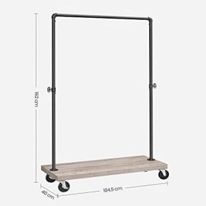 Cuier stender, Vasagle, Negru-Ivoar, 160x104.5x40 cm - Img 5