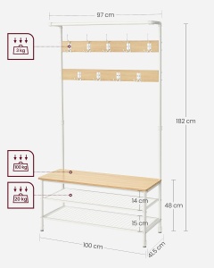 Cuier Vasagle Maro 97x41.5x182 cm - Img 7