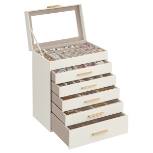 Cutie bijuterii Songmics Alb 25.1x16.3x29 cm - Img 2