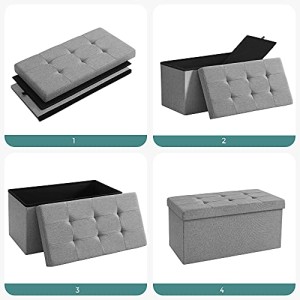 Cutie depozitare, Songmics, LSF47G, Gri, 76 x 38 x 38 cm - Img 2