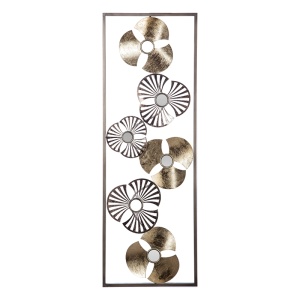 Decoratiune de perete Blomma metal auriu antic 31x3.5x90 cm - Img 2