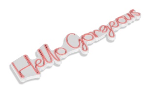 Decoratiune luminoasa LED de perete Hello Gorgeous Roz 74x17x2 cm - Img 6