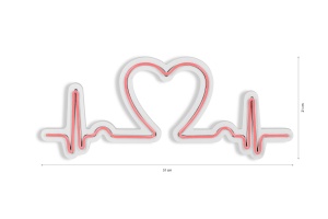 Decoratiune luminoasa LED de perete Love Rhythm Roz 51x21x2 cm - Img 9