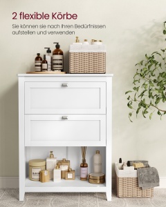 Dulap baie Vasagle, BBC545W02, Alb, 30 x 60 x 80 cm - Img 3