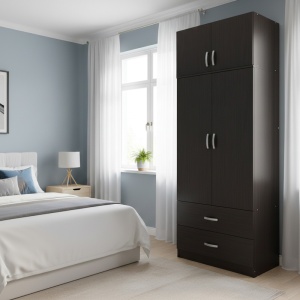 Dulap cu 2 usi, Athos, V17, Wenge, 80x42x240 cm