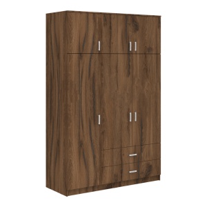Dulap cu 3 usi, Royal, Nuc, 150x58x230 cm - Img 2