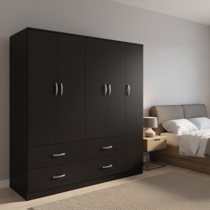 Dulap cu 5 usi, Athos, V25, Wenge, 170x42x240 cm