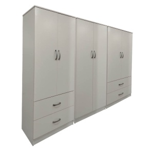 Dulap cu 6 usi, Athos, V4, Alb, 240x42x180 cm - Img 3