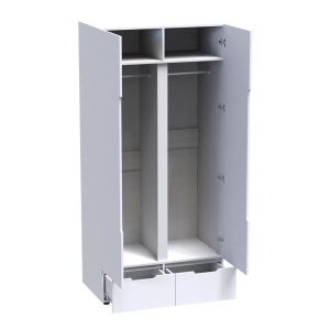 Dulap cu doua usi Afina Pako World Alb 100x57x213 cm - Img 2