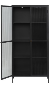 Dulap cu vitrina BRONCO, Negru, 40x190x90 cm