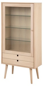 Dulap cu vitrina Century, Alb, 143.2x72x36 cm - Img 2