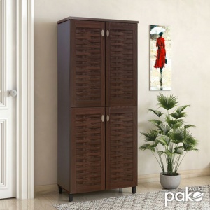 Dulap De Depozitare Pantofi Mantam Cu 4 Uși Pentru 24 Perechi De Pantofi Culoare Nuc 78x40x170,5 cm - Img 2