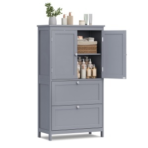 Dulap depozitare baie Vasagle Gri 60x30x110 cm - Img 2