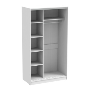 Dulap dormitor cu oglinda Korredor Pako World Alb 120x60x220 cm - Img 2