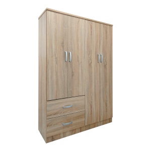 Dulap haine cu 4 usi si sertare Lego Natural 120.5x42x181 cm