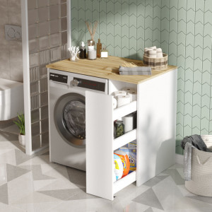 Dulap pentru Baie SA1-WK Walnut-Alb - Img 3
