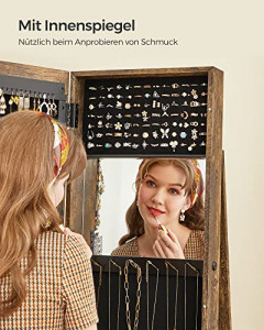 Dulap pentru bijuterii, Songmics, Maro, 162x55x55 cm - Img 6