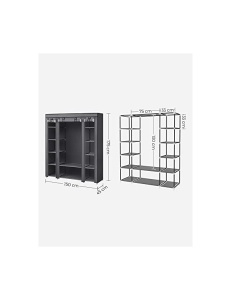 Dulap pliabil, Songmics, 150 x 45 x 175, LSF003I02, Gri - Img 6