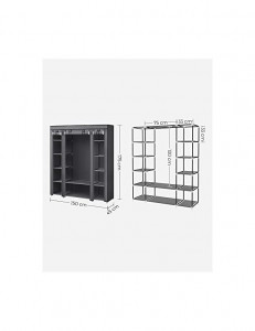 Dulap pliabil, Songmics, 150 x 45 x 175, LSF003I02, Gri - Img 6