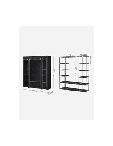 Dulap pliabil, Songmics, 150 x 45 x 175, LSF03H, Negru - Img 5