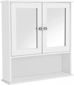 Dulap suspendat pentru baie, Vasagle, Cu oglinda, 56 x 13 x 58 cm - Img 7
