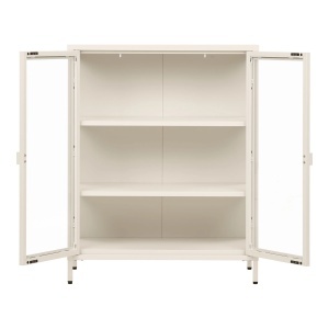 Dulap vitrina Brisbane, Alb pal, 40x80x101 cm