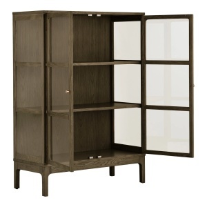 Dulap vitrina Zamora, Maro inchis, 90x40x126 cm - Img 2