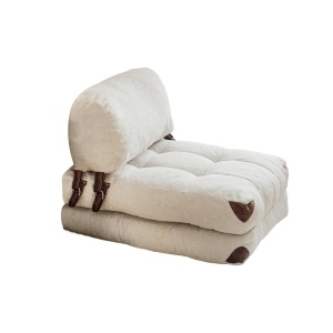 Fotoliu extensibil Fold Crem 160x80x70 cm - Img 7