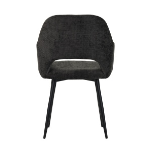 Fotoliu Factols material textil negru si picioare din metal negru 53x61x84 cm - Img 5