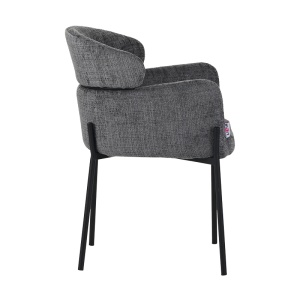 Fotoliu Tolerse gri deschis cu picioare din metal negru 58x57x80 cm - Img 3