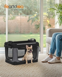 Geanta de transport animale Feandrea, Bax, Negru, 60x42x42 cm - Img 2
