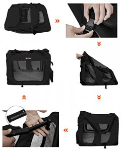 Geanta de transport animale, Feandrea, Negru, 70.0x52.0x52.0 cm - Img 6