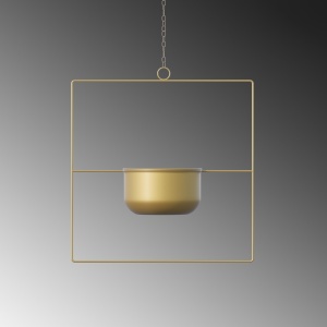 Ghiveci decorativ Pandantif Auriu 40x40x17 cm - Img 6
