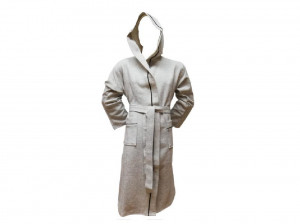 Halat de Baie Tricotat cu Gluga, Unisex, Fabio Gri