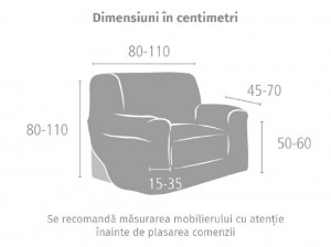Husa Fotoliu cu Elastic, Atlas C10, 80-110 cm - Img 2