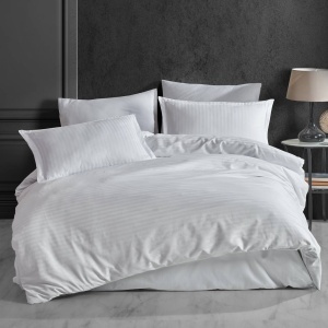 Lenjerie Stripe Satin V1 White (Satin Deluxe)