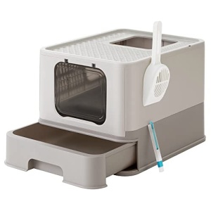 Litiera acoperita cu setar, Feandrea, Gri, 54.3×42.5×37.8 cm - Img 2