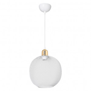 Lustra cu o singura lumina PWL-0977, E27 alb-auriu, 26x70 cm - Img 3