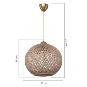 Lustra cu o singura lumina PWL-1112, E27, maro, 38x75 cm - Img 4