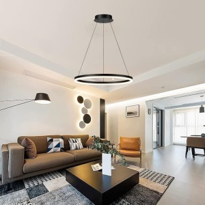 Lustra LED Nebrian Negru 60x60x15 cm - Img 2