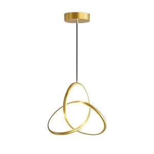 Lustra LED, Trinity, Auriu, 22x22x100 cm