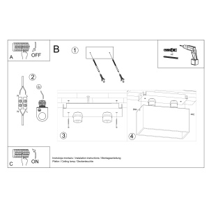 Lustra Quad Gri 20x10x10 cm - Img 6