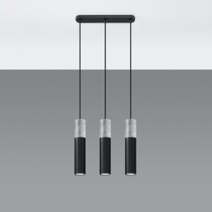 Lustra suspendata Borgio Negru 45x6x90 cm - Img 2
