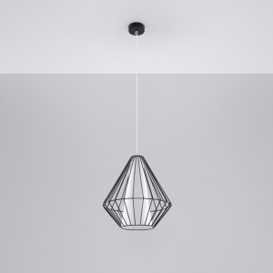 Lustra suspendata Demi Negru 28x28x130 cm - Img 2